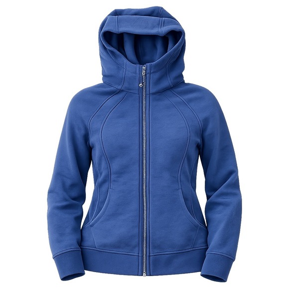 lululemon athletica Tops - Lululemon Scuba Hoodie Full Zip Women 8 Blue Cotton Blend Athleisure Cozy Active